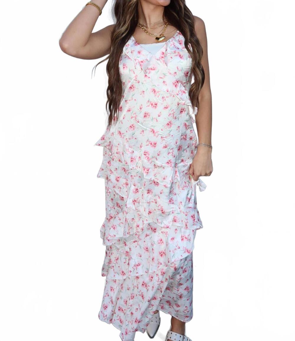 NEW STORIA bare muse ruffle maxi dress in white